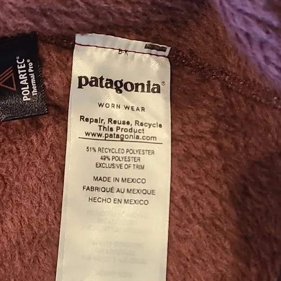 Patagonia Pullover Burgandy Polar Flece XS - Picture 11 of 11